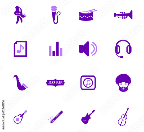 Jazz and Blues icons set