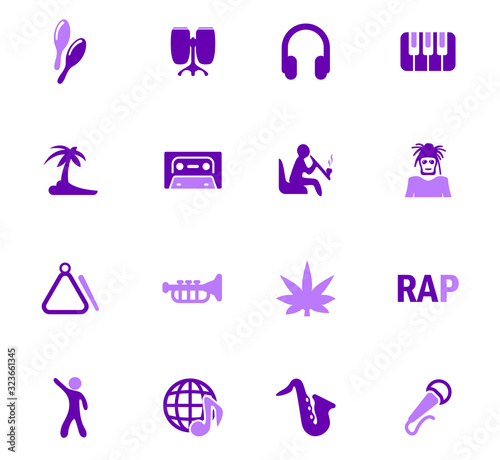 Rap Music icons set