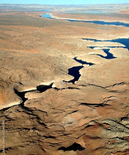Photography Aerial view of Lake Powell Reservoir in the Glen Canyon National Recreation Area