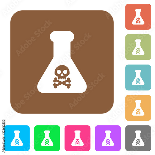 Dangerous chemical experiment rounded square flat icons