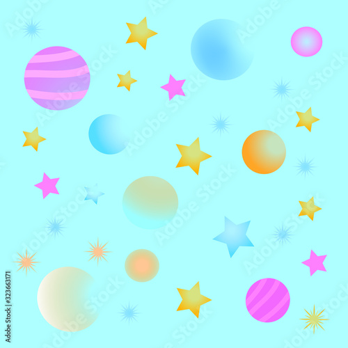 child cosmos vector texture stars planets decoration interior moon galaxy
