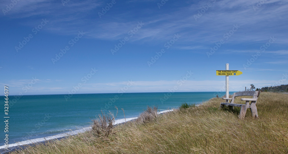 Kaikoura coast New Zealand shoreline