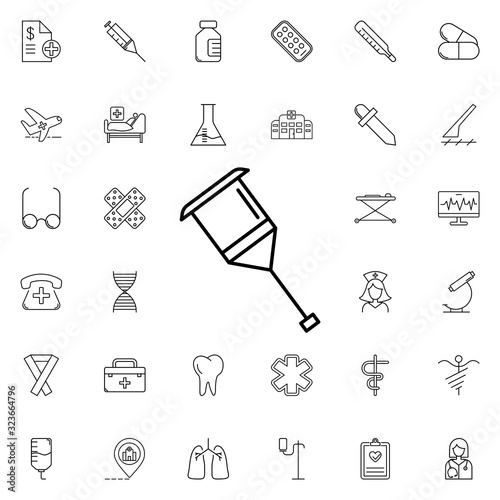 crutch icon. Universal set of medicine for website design and development, app development