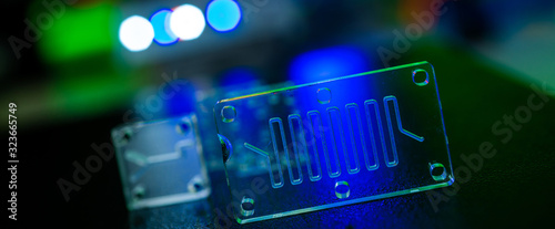 Obraz na plátně Organ-on-a-chip (OOC) - microfluidic device chip that simulates biological organs that is type of artificial organ