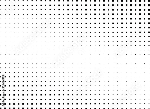 Abstract halftone dotted background. Monochrome grunge pattern with square. Vector modern pop art texture for posters, sites, cover, business cards, postcards, grunge art, labels layout, stickers.