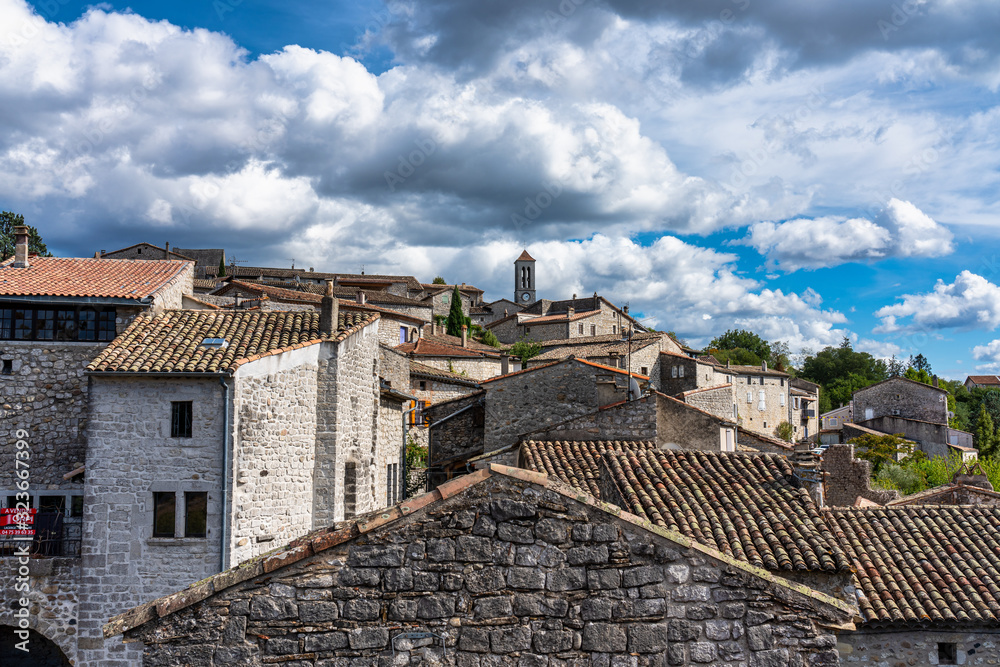 View of the old village of Balazuc in Ardeche in southern France