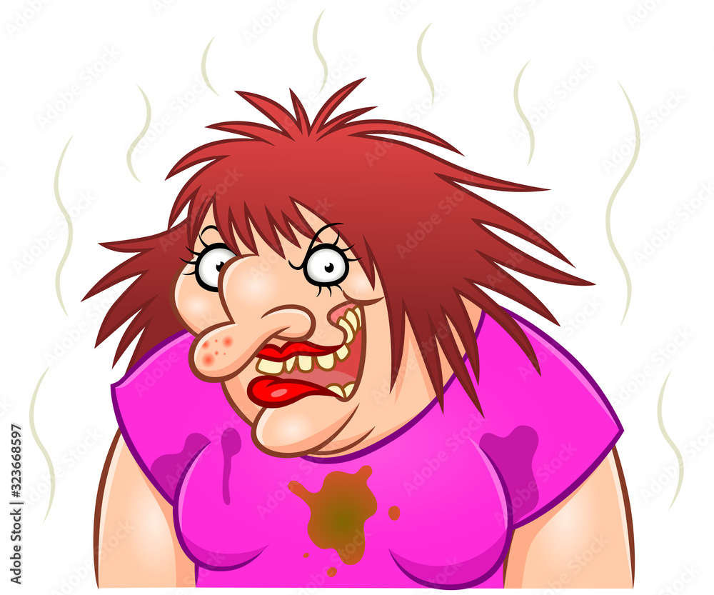 Spooky ugly woman