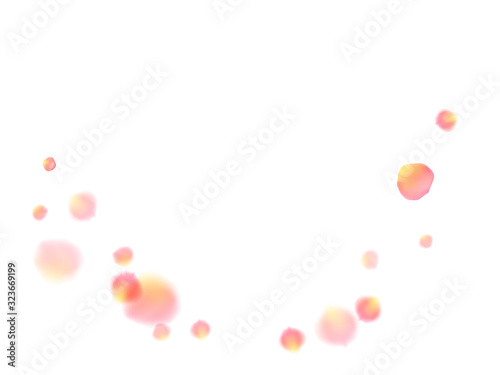 Rose gold petals flying cosmetics vector background.