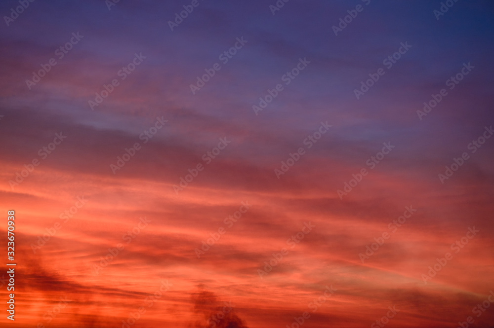 Colorful twilight sky and cloud at sunset