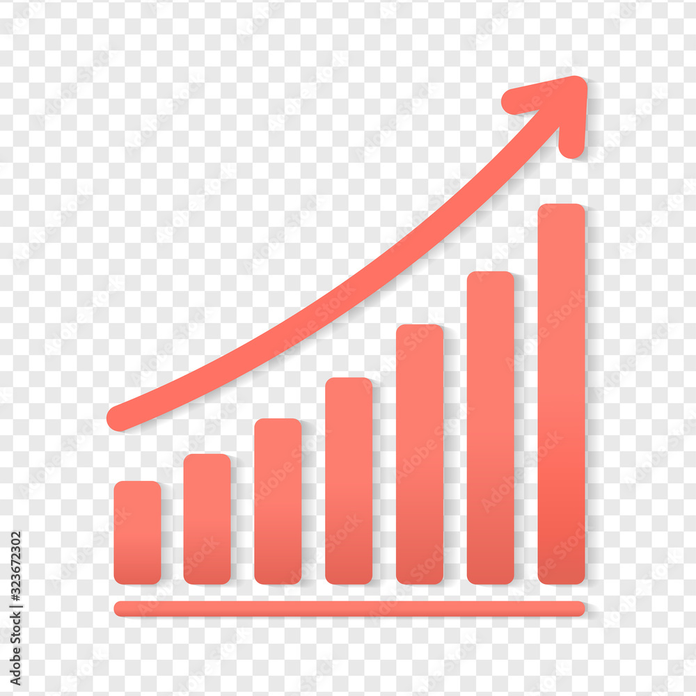 Success business symbol.Growth vector diagram with arrow going up. Vector icon. Editable EPS file.Bar Chart Vector Icon.Vector illustration Success business symbol.Growth vector diagram with arrow going up. Vector icon. Editable EPS file.Bar Chart Vector Icon.Vector illustration