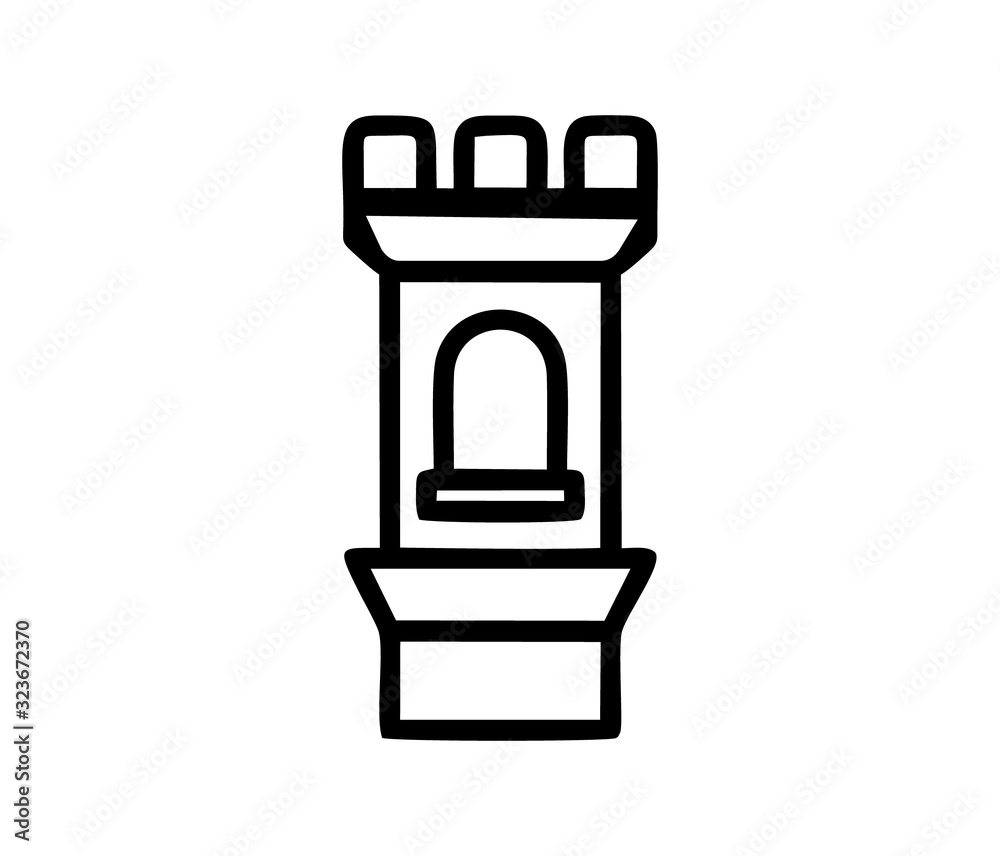 Medieval castle and towers in black and white as a vector for logo, sign, apps and website Medieval castle and towers in black and white as a vector for logo, sign, apps and website