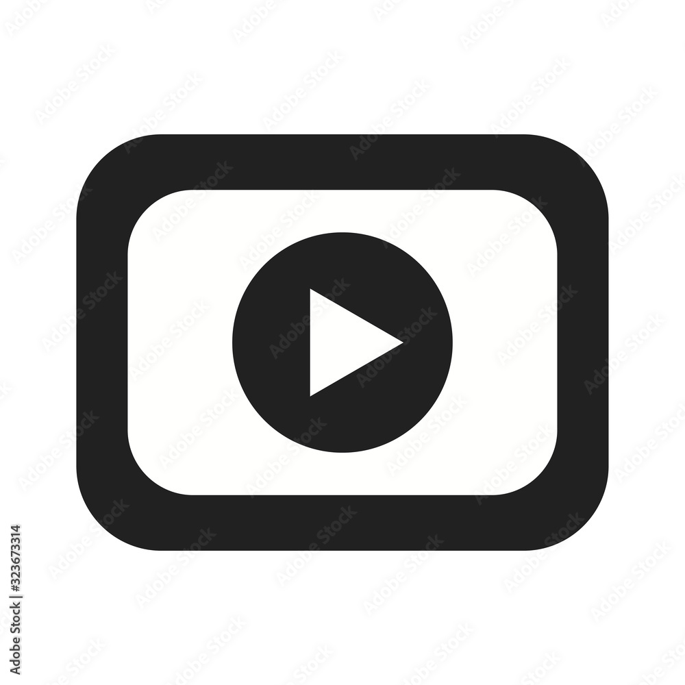 Play Video icon. Flat style. Movie. Vector illustration