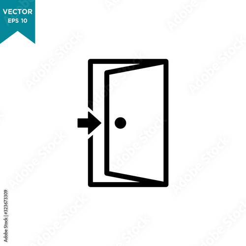 door icon in trendy flat design vector logo template