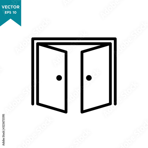 door icon in trendy flat design vector logo template