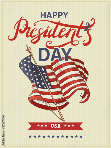 Vector illustration to President's Day in the United States of America