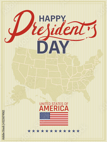 Vector illustration to President's Day in the United States of America