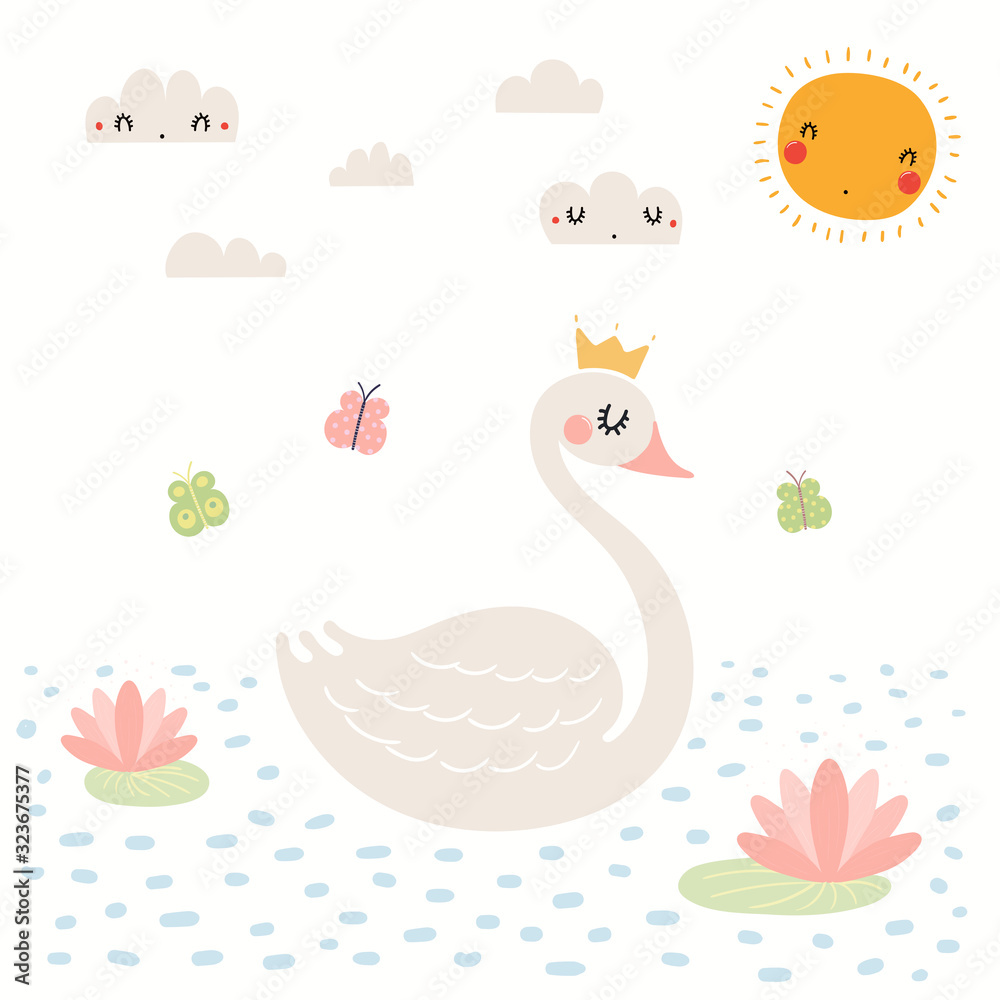 Cute swan illustration Cute swan illustration