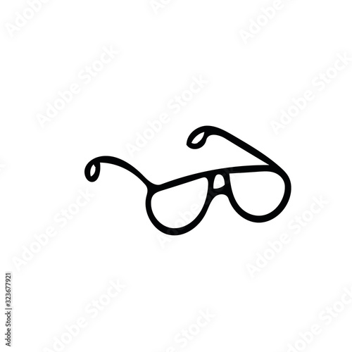 glasses hand drawn in doodle style. simple scandinavian liner. sunglasses, rim eyesight, eyes, summer, sun. icon, element, sticker, postcard, poster.