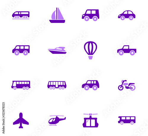 Public transport icons set