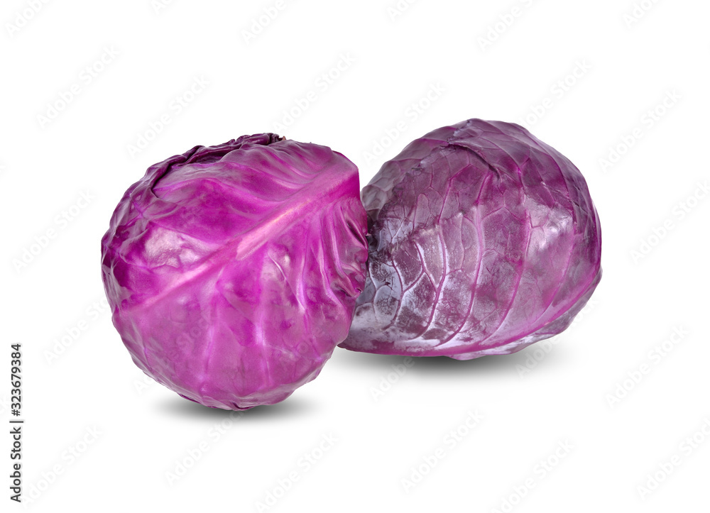 whole fresh red cabbage on white background whole fresh red cabbage on white background