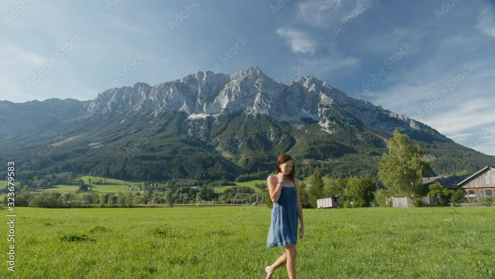 Walk in the picturesque Alpine valley Walk in the picturesque Alpine valley