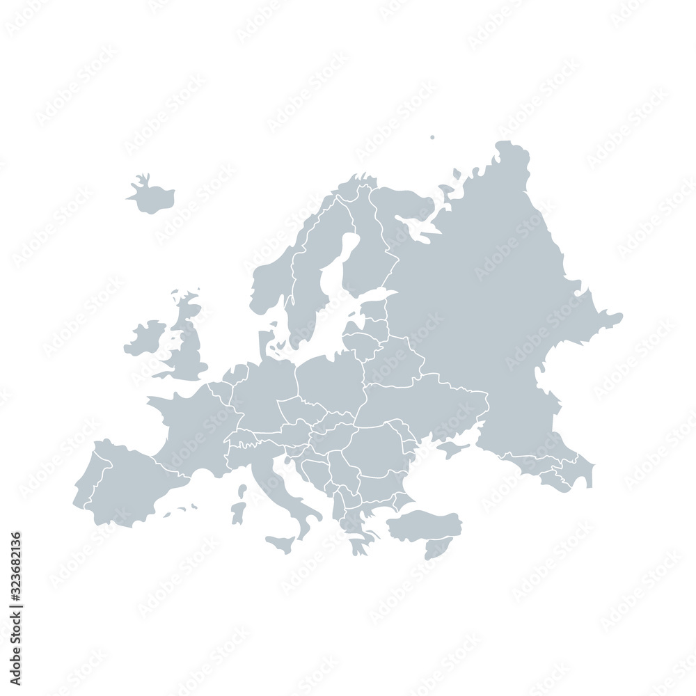 Fototapeta Detailed vector map of the Europe - Vector illustration
