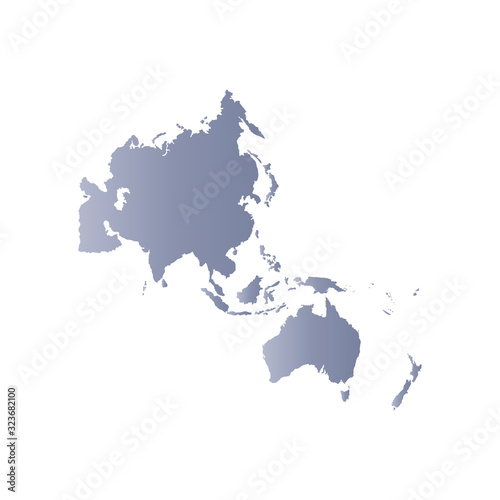 Map of Asia Pacific. - Vector illustration