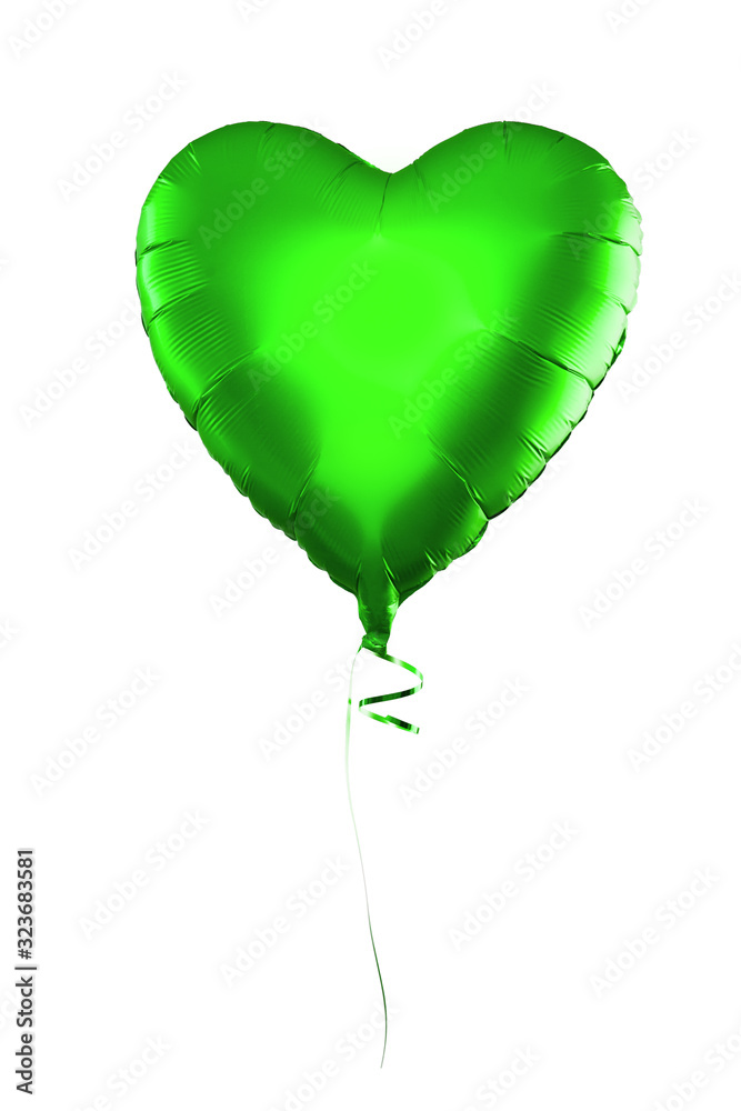 Naklejka Green balloon isolated on white background