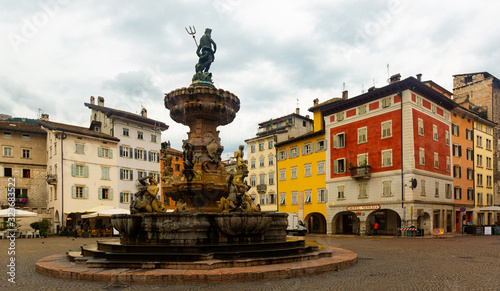 Fountain of Neptune on Piazza Duomo in Trento