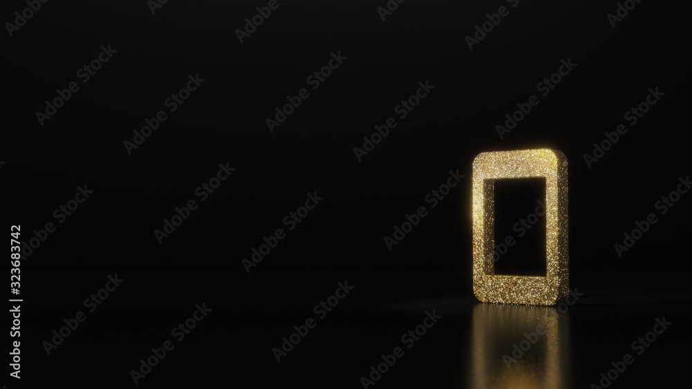 science glitter gold glitter symbol of technology 3D rendering on dark black background with blurred reflection with sparkles science glitter gold glitter symbol of technology 3D rendering on dark black background with blurred reflection with sparkles