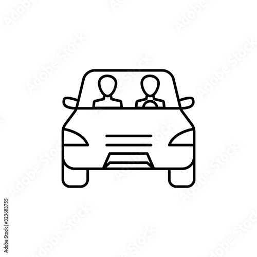 Car, driver icon. Simple line, outline vector elements of driving school icons for ui and ux, website or mobile application