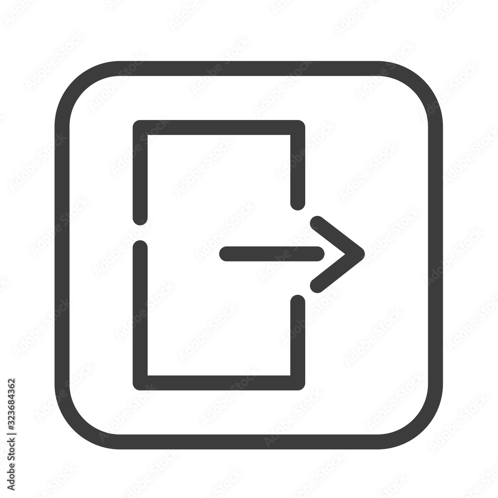Emergency exit black line icon. Public navigation. Pictogram for web page, mobile app, promo. UI UX GUI design element. Editable stroke. Emergency exit black line icon. Public navigation. Pictogram for web page, mobile app, promo. UI UX GUI design element. Editable stroke.