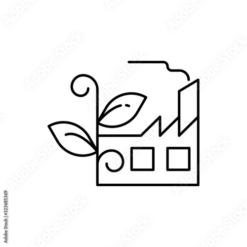 Eco factory, plant icon. Simple line, outline vector ecology icons for ui and ux, website or mobile application