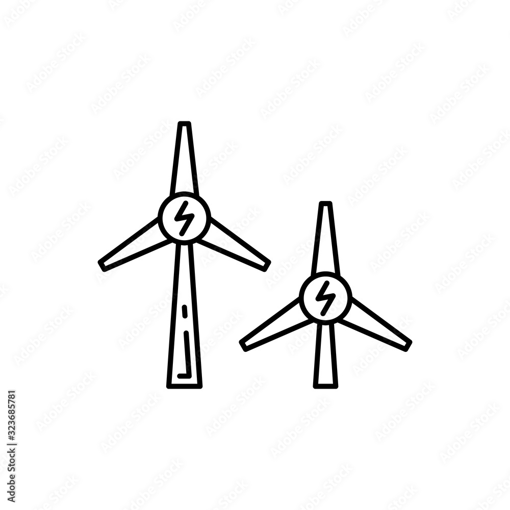 Windmill, energy icon. Simple line, outline vector ecology icons for ui and ux, website or mobile application Windmill, energy icon. Simple line, outline vector ecology icons for ui and ux, website or mobile application
