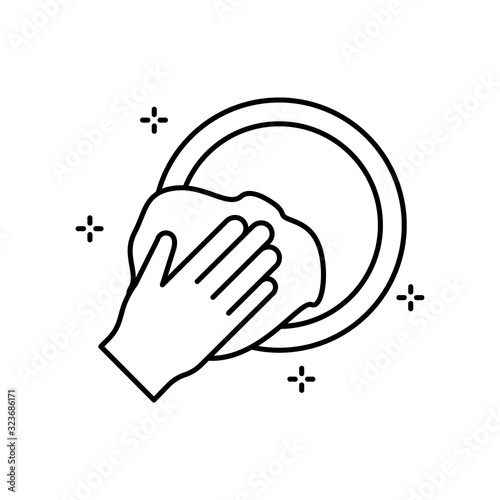 Hand, plate, towel icon. Simple line, outline vector elements of hygiene icons for ui and ux, website or mobile application