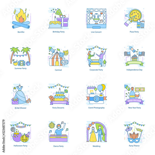  Events and Entertainment Flat Vectors Pack 