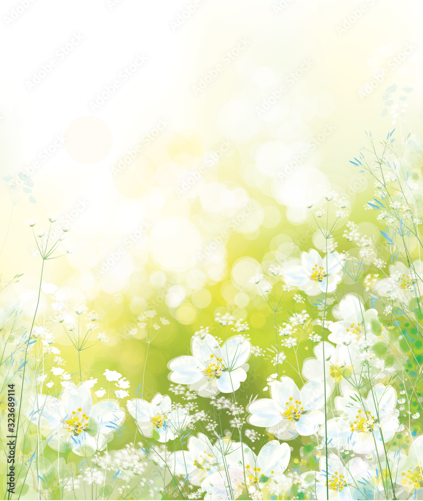 Vector spring, floral background. Nature background.