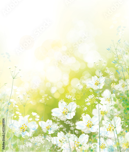 Vector spring, floral background. Nature background.