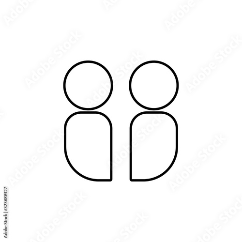 connected people icon. Simple thin line, outline vector of conversation icons for ui and ux, website or mobile application