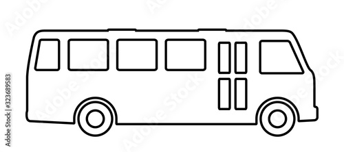 Bus silhouette on a white background. Vector illustration.