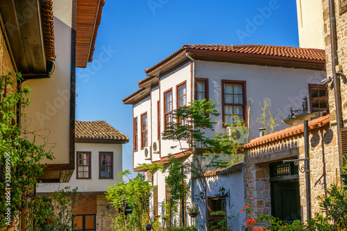 Street planted with greenery in Turkey in the old city