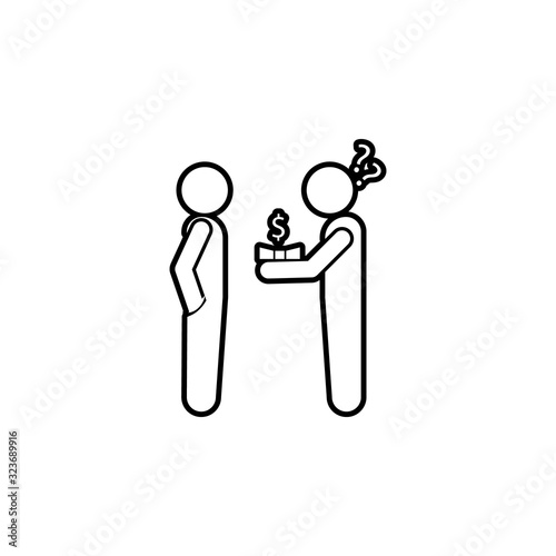 pass a bribe icon. Simple thin line, outline vector of conversation icons for ui and ux, website or mobile application