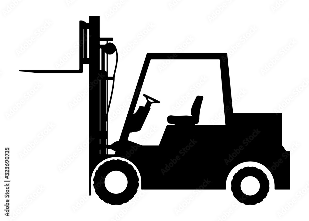 Silhouette the loader on a white background. Silhouette the loader on a white background.