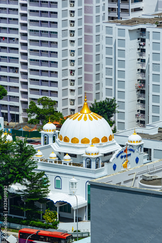 Sikh temple in the Indian district of Singapore