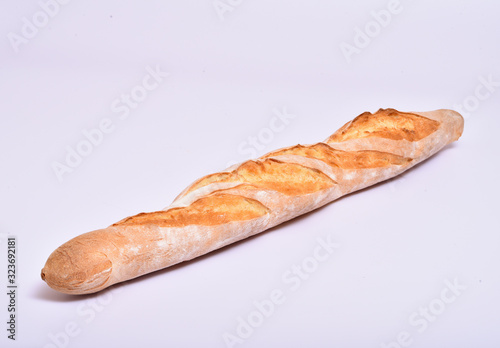 French loaf on a white background..