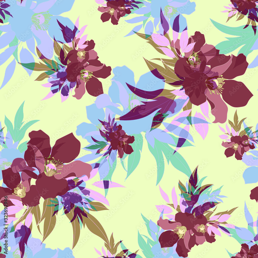 Beautiful seamless floral pattern background.