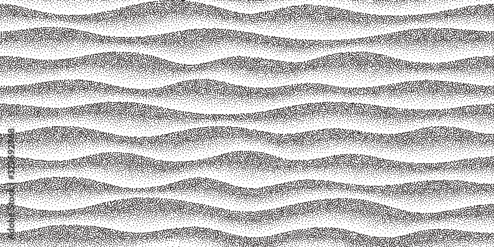 Abstract seamless stippled halftoned waves pattern