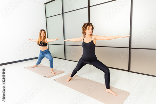 Yoga indoor concept. Active life and power. Meditation and relax
