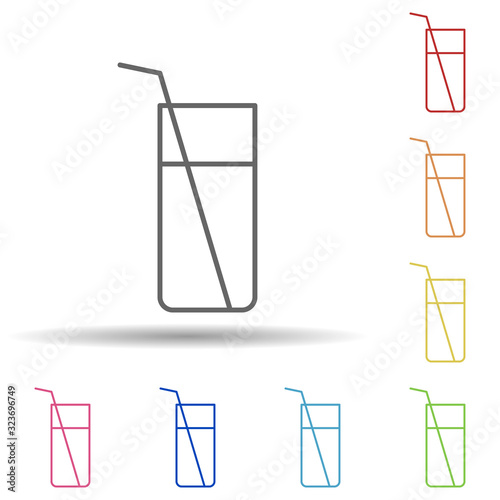 A glass of juice in multi color style icon. Simple thin line, outline vector of food icons for ui and ux, website or mobile application