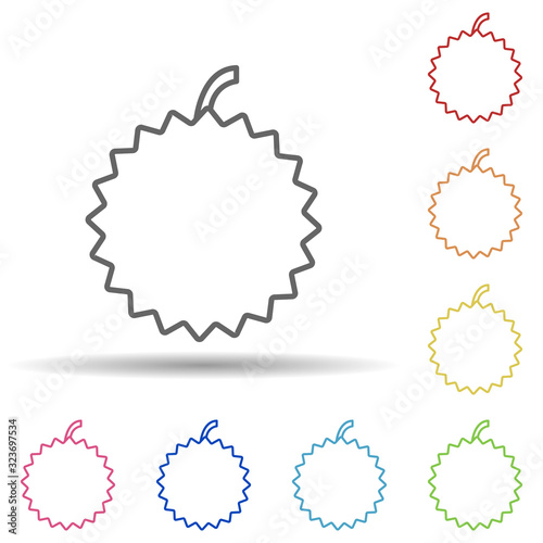 Rambutan in multi color style icon. Simple thin line, outline vector of fruit icons for ui and ux, website or mobile application